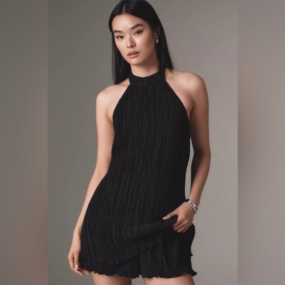 NWT Size 14 - By Anthropologie Halter Plissé Romper (NWT US$ 138) - Picture 1 of 16